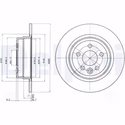 Disque de frein DELPHI BG3550 arrière, plein, 2 pièce