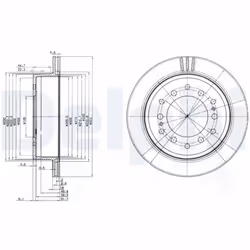 Disque de frein DELPHI BG3557 arrière, ventilé, 2 pièce - Vue supplémentaire 2