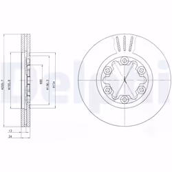 Disque de frein DELPHI BG3559 avant, ventilé, 2 pièce