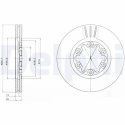 Disque de frein DELPHI BG3559 avant, ventilé, 2 pièce