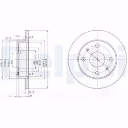 Disque de frein DELPHI BG3561 avant, plein, 2 pièce