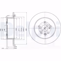 Disque de frein DELPHI BG3583 arrière, plein, 2 pièce