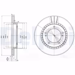 Disque de frein DELPHI BG3587 avant, ventilé, 2 pièce