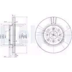 Disque de frein DELPHI BG3589 avant, ventilé, 2 pièce