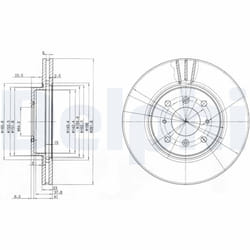 Disque de frein DELPHI BG3589 avant, ventilé, 2 pièce