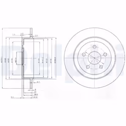 Disque de frein DELPHI BG3593 arrière, plein, 2 pièce