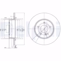 Disque de frein DELPHI BG3602 arrière, plein, 2 pièce