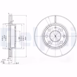 Disque de frein DELPHI BG3568 avant, ventilé, 2 pièce - Vue supplémentaire 4