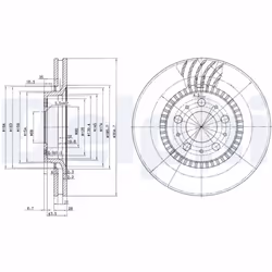 Disque de frein DELPHI BG9514 avant, ventilé, 1 pièce