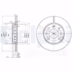 Disque de frein DELPHI BG3658 avant, ventilé, 2 pièce - Vue supplémentaire 4