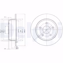 Disque de frein DELPHI BG3660 arrière, plein, 2 pièce