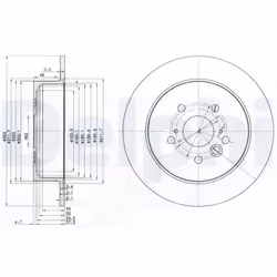 Disque de frein DELPHI BG3691 arrière, plein, 2 pièce