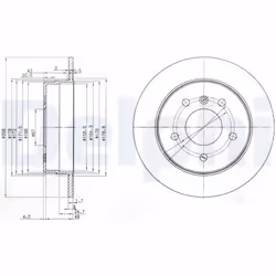 Disque de frein DELPHI BG3710 arrière, plein, 2 pièce