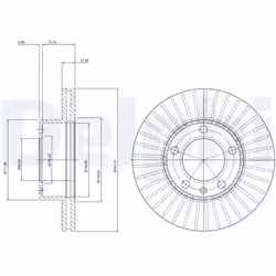 Disque de frein DELPHI BG9692 avant, ventilé, 1 pièce