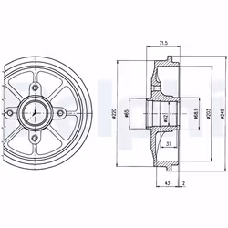 Tambour de frein DELPHI BF484