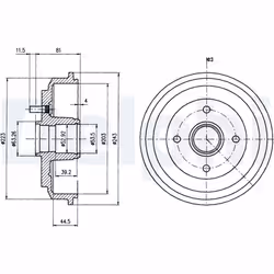 Tambour de frein DELPHI BF487