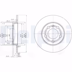 Disque de frein DELPHI BG3738 arrière, plein, 2 pièce