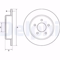 Disque de frein DELPHI BG3739 arrière, plein, 2 pièce