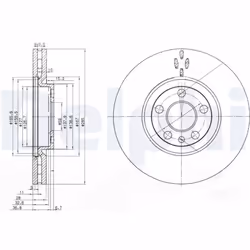 Disque de frein DELPHI BG3740 avant, ventilé, 2 pièce