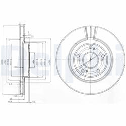 Disque de frein DELPHI BG3747 avant, ventilé, 2 pièce