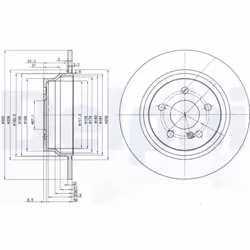 Disque de frein DELPHI BG3757 arrière, plein, 2 pièce