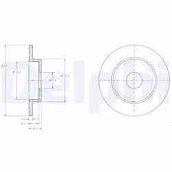 Disque de frein DELPHI BG3761 arrière, plein, 2 pièce