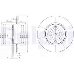 Disque de frein DELPHI BG3769 avant, plein, 2 pièce - Vue supplémentaire 4