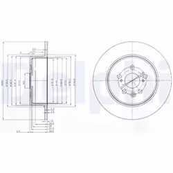 Disque de frein DELPHI BG3777 arrière, plein, 2 pièce