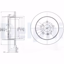 Disque de frein DELPHI BG3779 arrière, plein, 2 pièce