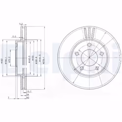 Disque de frein DELPHI BG3792 avant, ventilé, 2 pièce