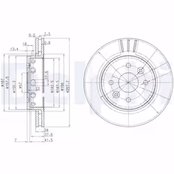 Disque de frein DELPHI BG3803 avant, ventilé, 2 pièce