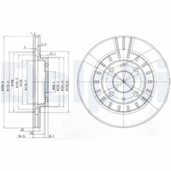 Disque de frein DELPHI BG3806 avant, ventilé, 2 pièce