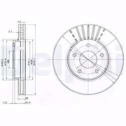 Disque de frein DELPHI BG3816 avant, ventilé, 2 pièce