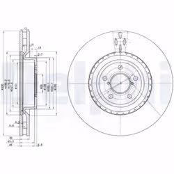 Disque de frein DELPHI BG3818 avant, ventilé, 2 pièce