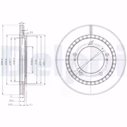 Disque de frein DELPHI BG3820 avant, ventilé, 2 pièce
