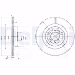Disque de frein DELPHI BG3825 arrière, ventilé, 2 pièce