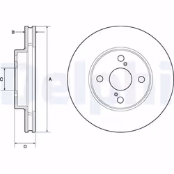 Disque de frein DELPHI BG3734 avant, ventilé, 2 pièce