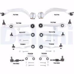 Jeu de bras, suspension de roue DELPHI TC1300KIT