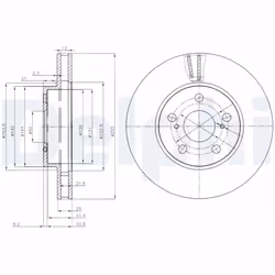 Disque de frein DELPHI BG3850 avant, ventilé, 2 pièce