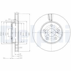 Disque de frein DELPHI BG3850 avant, ventilé, 2 pièce