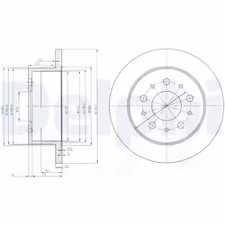 Disque de frein DELPHI BG3853 arrière, plein, 2 pièce