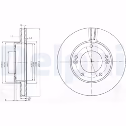 Disque de frein DELPHI BG3858 avant, ventilé, 2 pièce