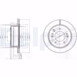 Disque de frein DELPHI BG3859 arrière, ventilé, 2 pièce