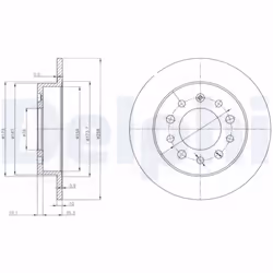 Disque de frein DELPHI BG3862 arrière, plein, 2 pièce