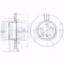 Disque de frein DELPHI BG3870 avant, ventilé, 2 pièce