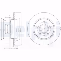 Disque de frein DELPHI BG3896 arrière, plein, 2 pièce - Vue supplémentaire 4