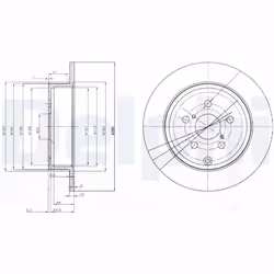 Disque de frein DELPHI BG3912 arrière, plein, 2 pièce - Vue supplémentaire 4