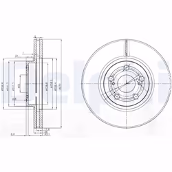 Disque de frein DELPHI BG3913 avant, ventilé, 2 pièce