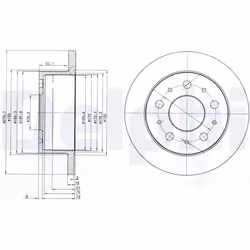 Disque de frein DELPHI BG3923 arrière, plein, 2 pièce