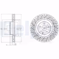 Disque de frein DELPHI BG9878 avant, ventilé, 1 pièce